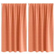 Vidaxl zwart-out gordijnen met ringen 2 st terracotta 140 x 140 cm - afbeelding 2