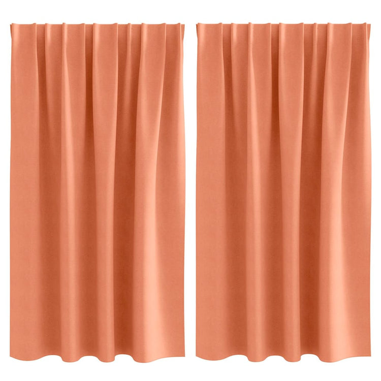 Vidaxl zwart-out gordijnen met ringen 2 st terracotta 140 x 140 cm