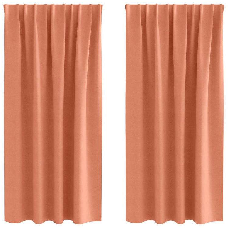 Vidaxl zwart-out gordijnen met ringen 2 st terracotta 175 x 140 cm