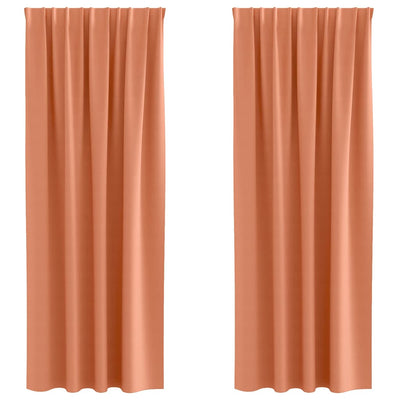 Vidaxl zwart-out gordijnen met ringen 2 st terracotta 245 x 140 cm