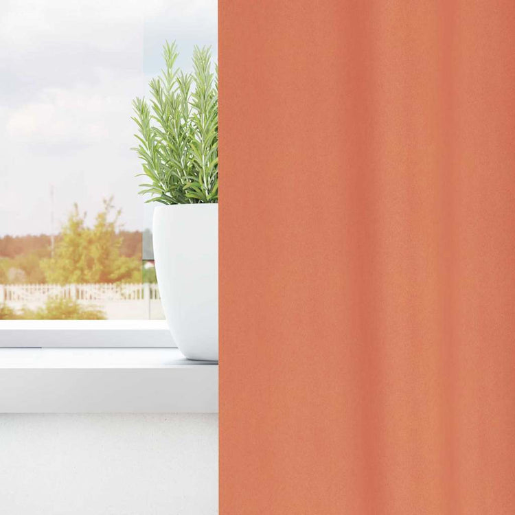Vidaxl zwart-out gordijnen met ringen 2 st terracotta 260 x 140 cm