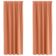 Vidaxl zwart-out gordijnen met ringen 2 st terracotta 260 x 140 cm - afbeelding 2