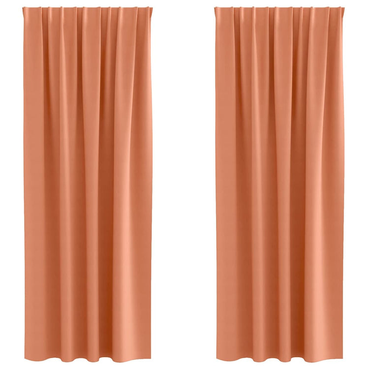 Vidaxl zwart-out gordijnen met ringen 2 st terracotta 260 x 140 cm