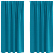 Vidaxl zwart-out gordijnen met ringen 2 st turquoise 175 x 140 cm - afbeelding 2