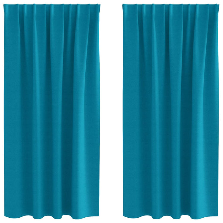 Vidaxl zwart-out gordijnen met ringen 2 st turquoise 175 x 140 cm