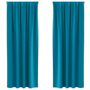 Vidaxl zwart-out gordijnen met ringen 2 st turquoise 225 x 140 cm - afbeelding 2