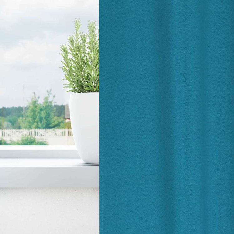 Vidaxl zwart-out gordijnen met ringen 2 st turquoise 245 x 140 cm