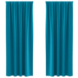 Vidaxl zwart-out gordijnen met ringen 2 st turquoise 245 x 140 cm - afbeelding 2