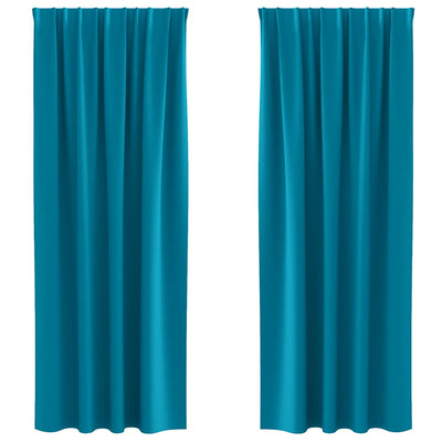 Vidaxl zwart-out gordijnen met ringen 2 st turquoise 260 x 140 cm