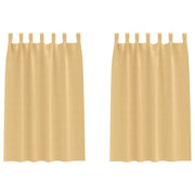Vidaxl zwart-out gordijnen met ringen 2 st beige 175 x 140 cm - afbeelding 2