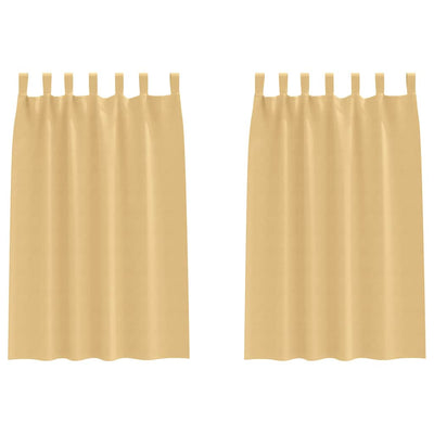 Vidaxl zwart-out gordijnen met ringen 2 st beige 175 x 140 cm
