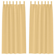 Vidaxl zwart-out gordijnen met ringen 2 st beige 225 x 140 cm - afbeelding 2