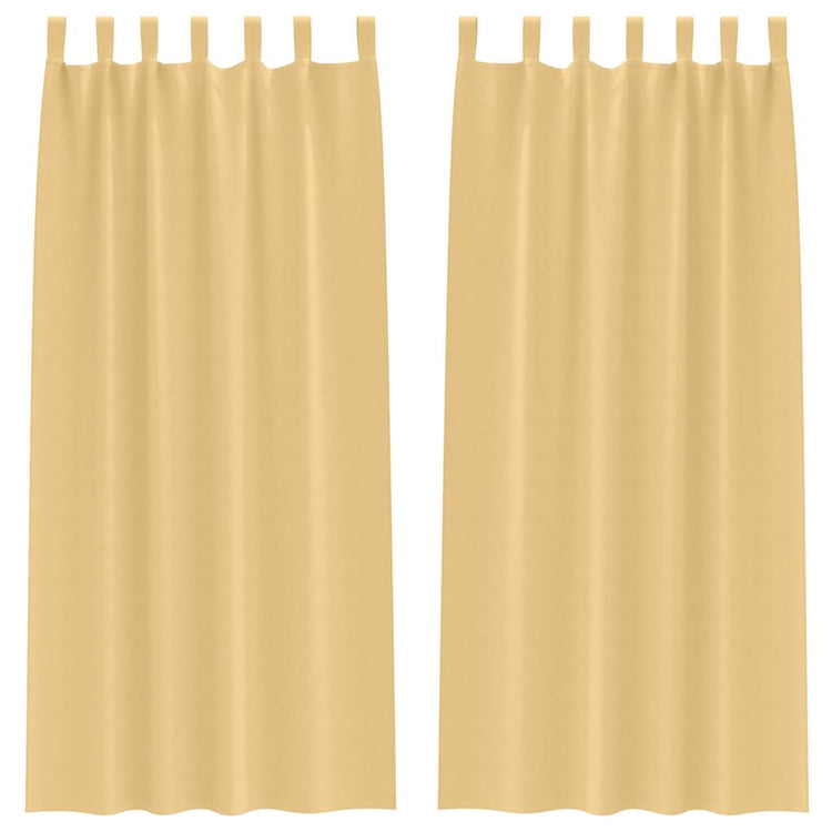 Vidaxl zwart-out gordijnen met ringen 2 st beige 225 x 140 cm