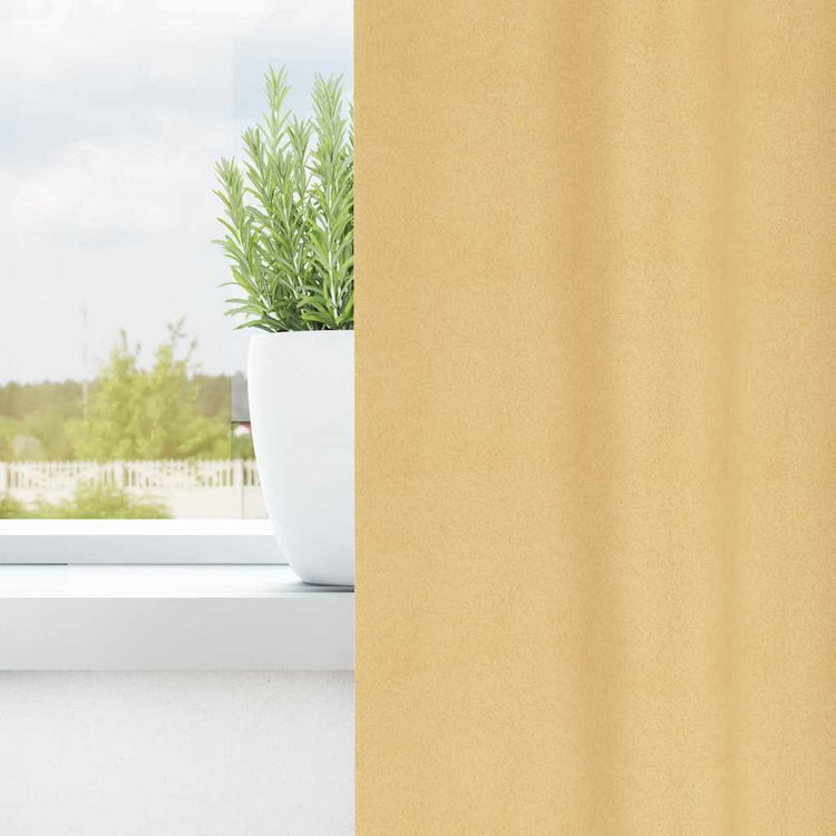 Vidaxl zwart-out gordijnen met ringen 2 st beige 245 x 140 cm