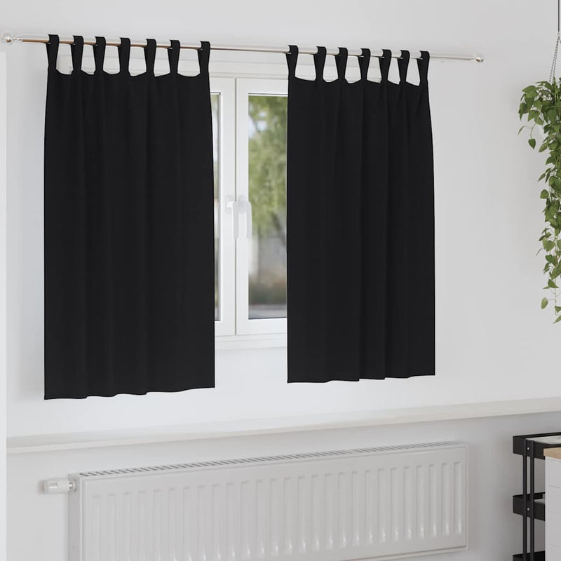 Vidaxl zwart-out gordijnen met ringen 2 pcs zwart 140 x 140 cm