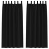 Vidaxl zwart-out gordijnen met ringen 2 pcs zwart 225 x 140 cm