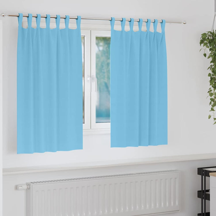 Vidaxl zwart-out gordijnen met ringen 2 st lichtblauw 140 x 140 cm