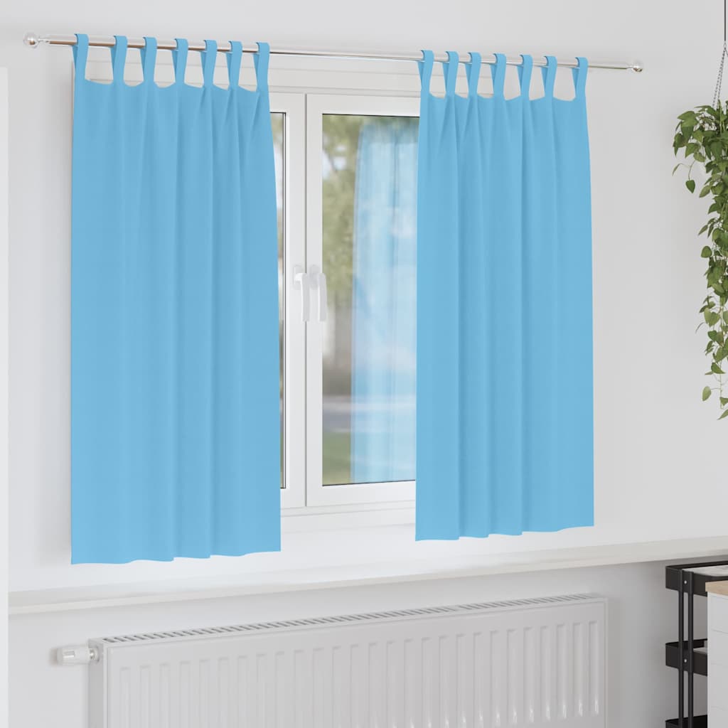 Vidaxl zwart-out gordijnen met ringen 2 st lichtblauw 175 x 140 cm