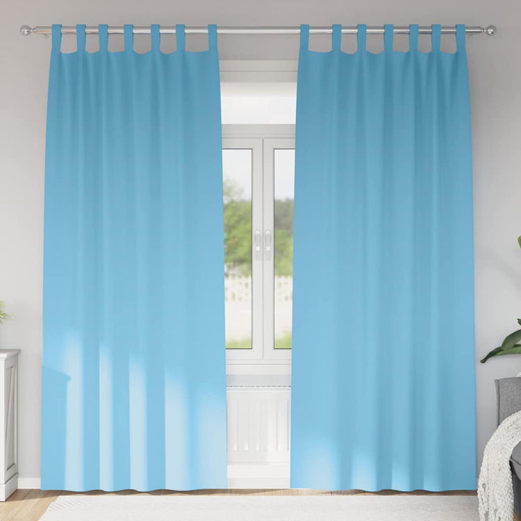 Vidaxl zwart-out gordijnen met ringen 2 st lichtblauw 225 x 140 cm