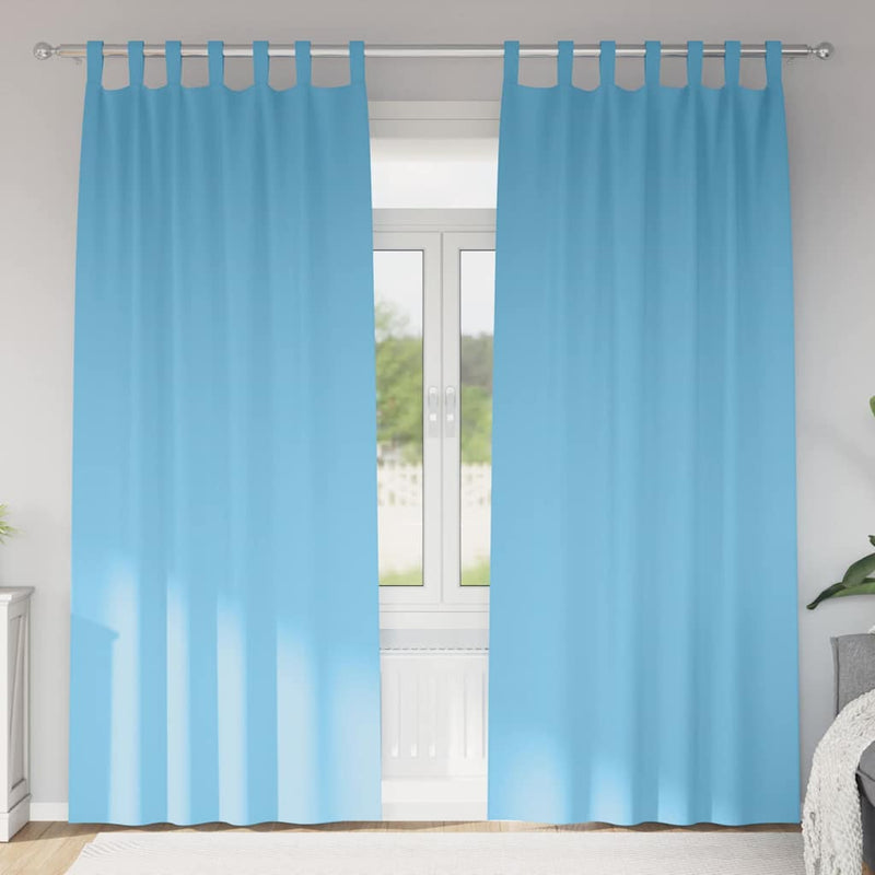 Vidaxl zwart-out gordijnen met ringen 2 pcs lichtblauw 225 x 140 cm