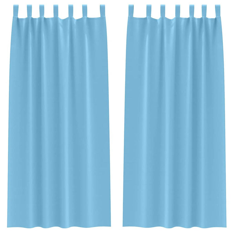Vidaxl zwart-out gordijnen met ringen 2 st lichtblauw 260 x 140 cm