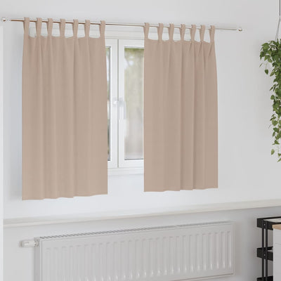 Vidaxl zwart-out gordijnen met ringen 2 st taupe 140 x 140 cm