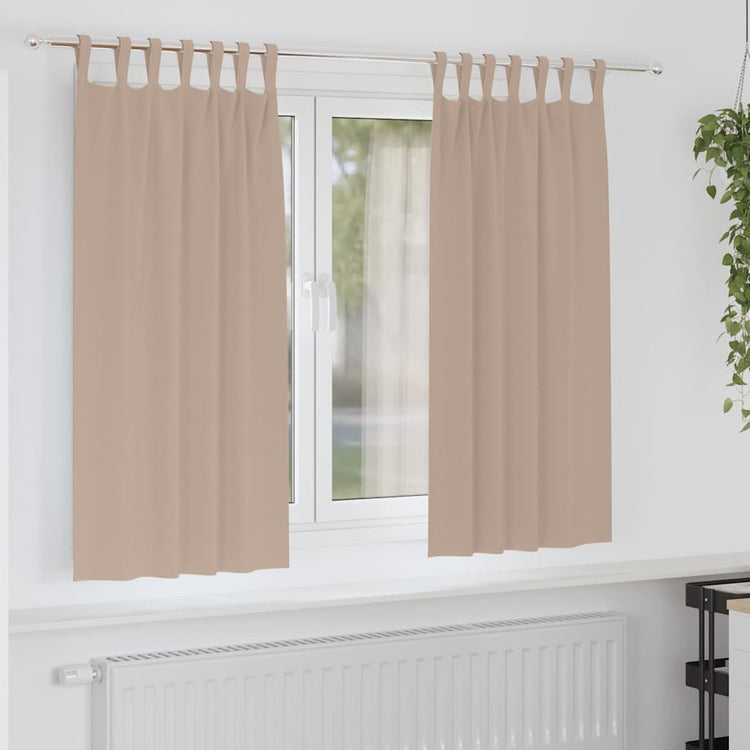 Vidaxl zwart-out gordijnen met ringen 2 st taupe 175 x 140 cm
