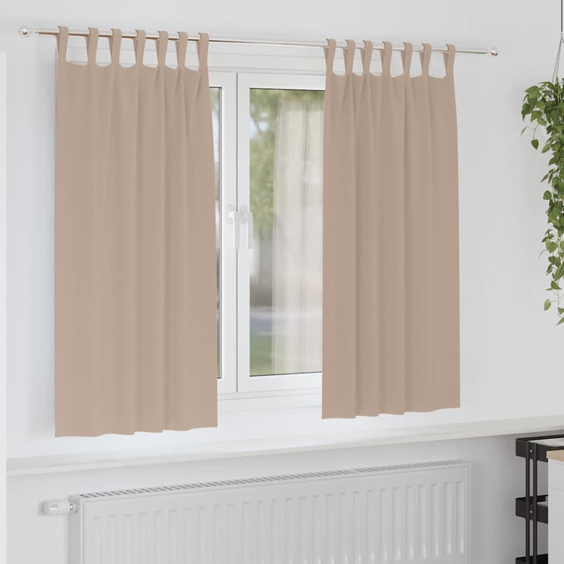Vidaxl zwart-out gordijnen met ringen 2 pcs taupe 175 x 140 cm
