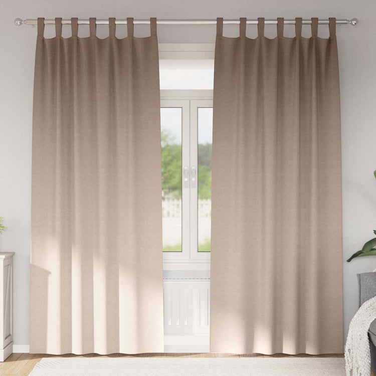 Vidaxl zwart-out gordijnen met ringen 2 st taupe 225 x 140 cm