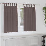 Vidaxl zwart-out gordijnen met ringen 2 st donkerbruin 140 x 140 cm - afbeelding 1