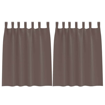 Vidaxl zwart-out gordijnen met ringen 2 st donkerbruin 140 x 140 cm