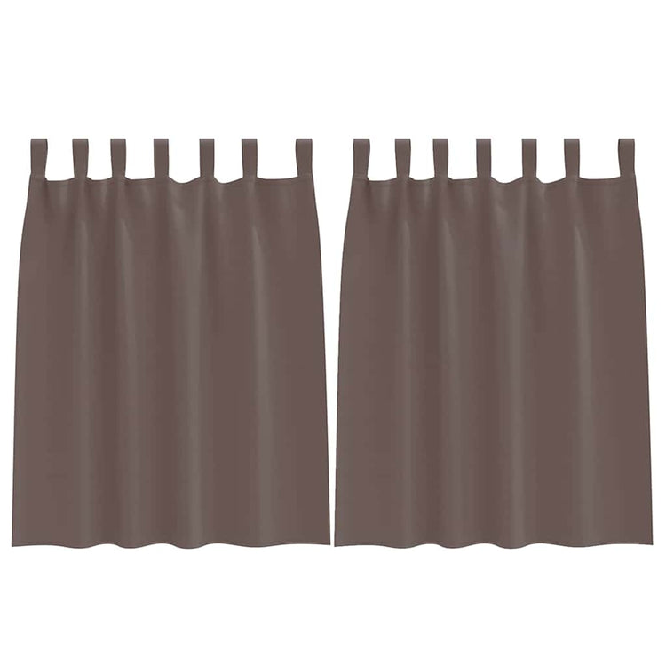 Vidaxl zwart-out gordijnen met ringen 2 st donkerbruin 140 x 140 cm
