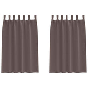 Vidaxl zwart-out gordijnen met ringen 2 st donkerbruin 175 x 140 cm - afbeelding 2