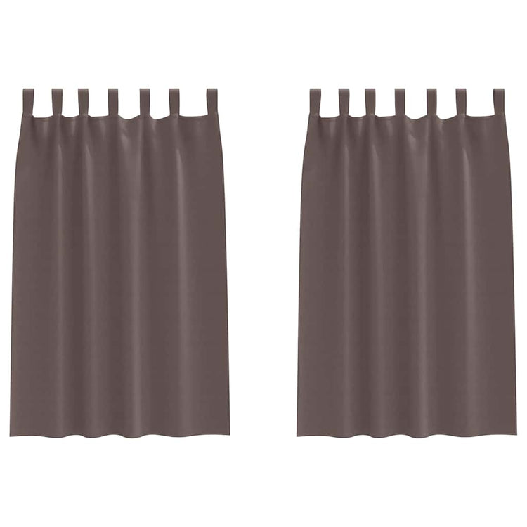 Vidaxl zwart-out gordijnen met ringen 2 st donkerbruin 175 x 140 cm