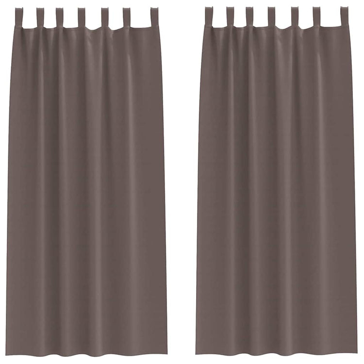 Vidaxl zwart-out gordijnen met ringen 2 st donkerbruin 245 x 140 cm