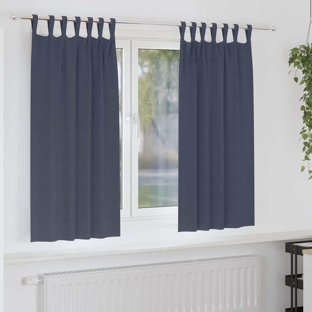 Vidaxl zwart-out gordijnen met ringen 2 st antraciet 175 x 140 cm
