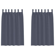 Vidaxl zwart-out gordijnen met ringen 2 st antraciet 175 x 140 cm - afbeelding 2