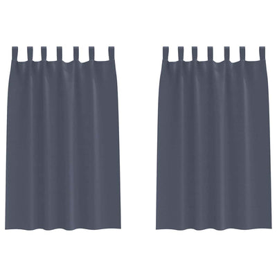 Vidaxl zwart-out gordijnen met ringen 2 st antraciet 175 x 140 cm