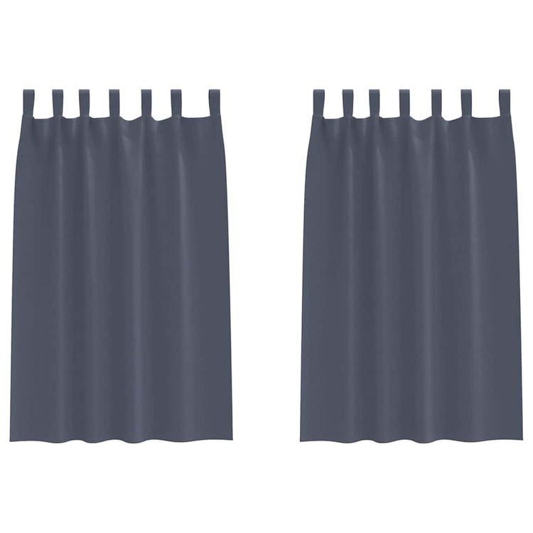 Vidaxl zwart-out gordijnen met ringen 2 st antraciet 175 x 140 cm