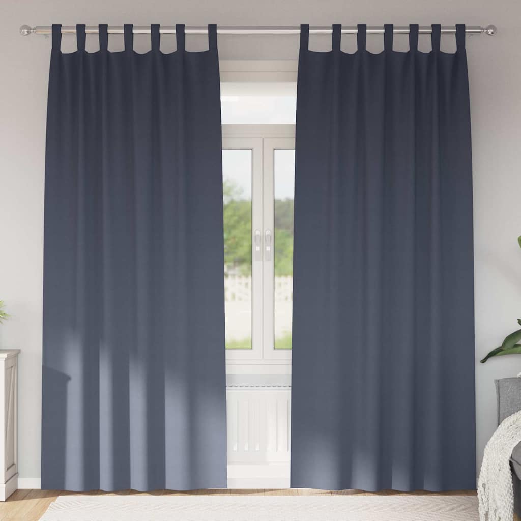 Vidaxl zwart-out gordijnen met ringen 2 st antraciet 225 x 140 cm