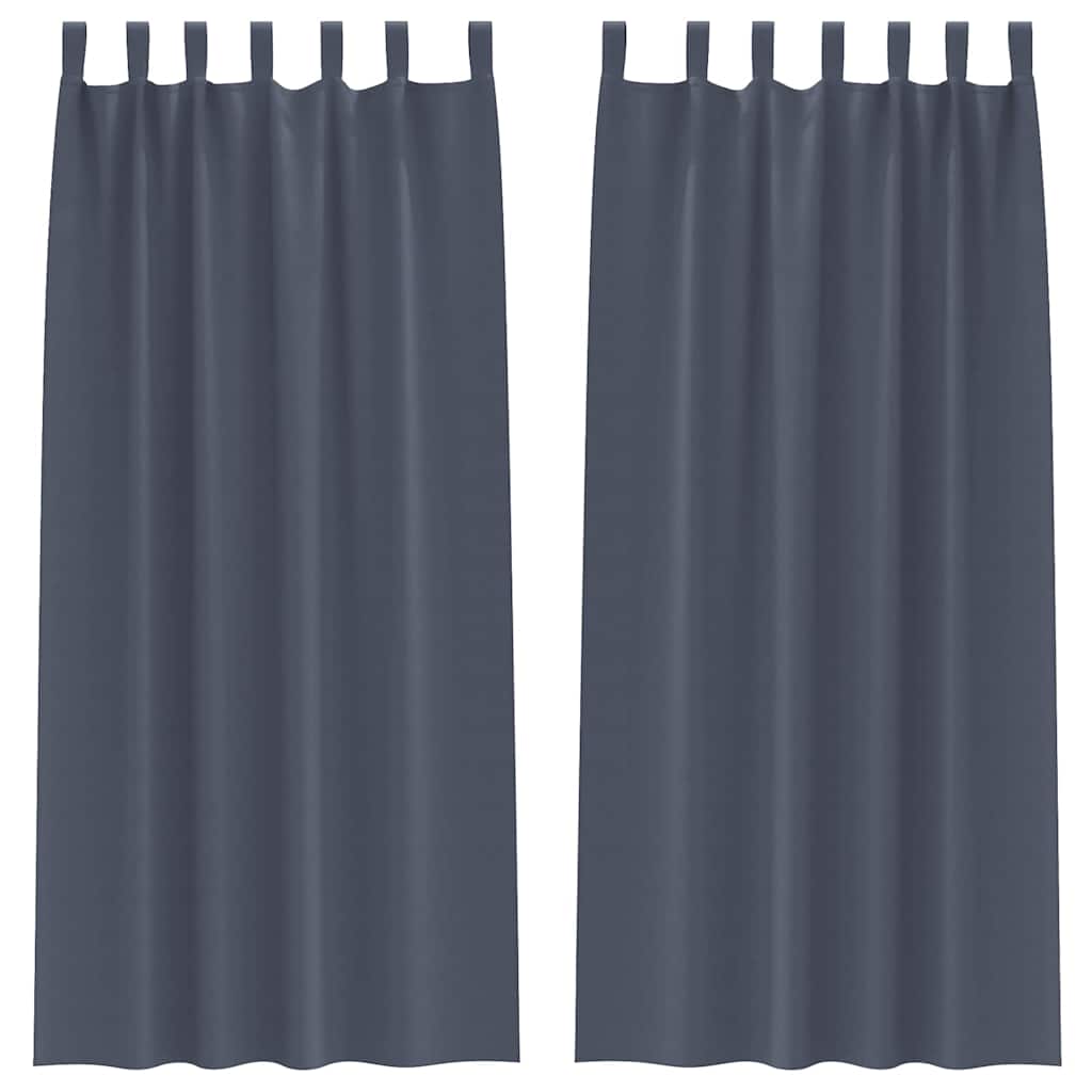 Vidaxl zwart-out gordijnen met ringen 2 pcs antraciet 225 x 140 cm