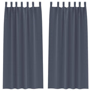 Vidaxl zwart-out gordijnen met ringen 2 st antraciet 260 x 140 cm - afbeelding 2