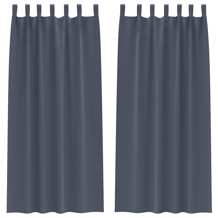 Vidaxl zwart-out gordijnen met ringen 2 st antraciet 260 x 140 cm