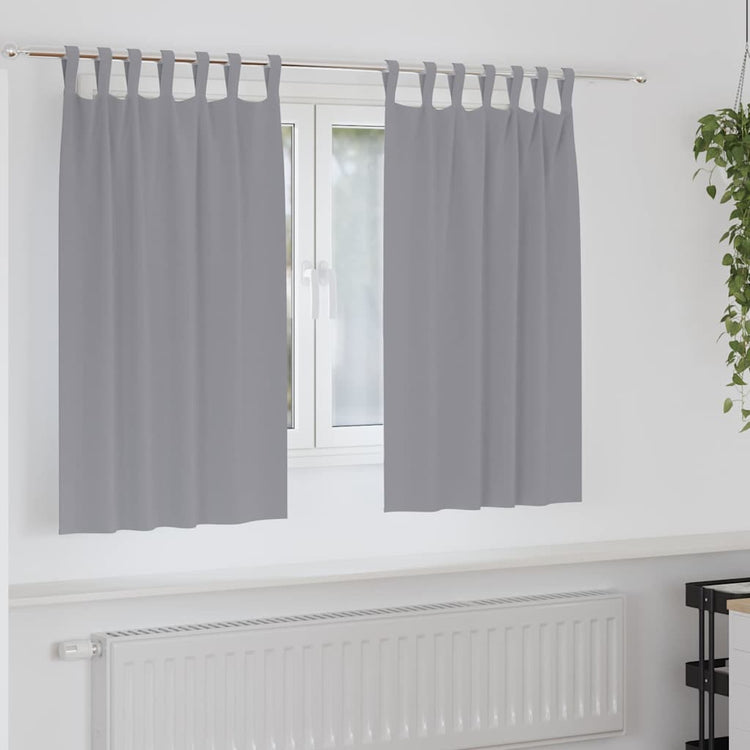 Vidaxl zwart-out gordijnen met ringen 2 pcs lichtgrijs 140 x 140 cm