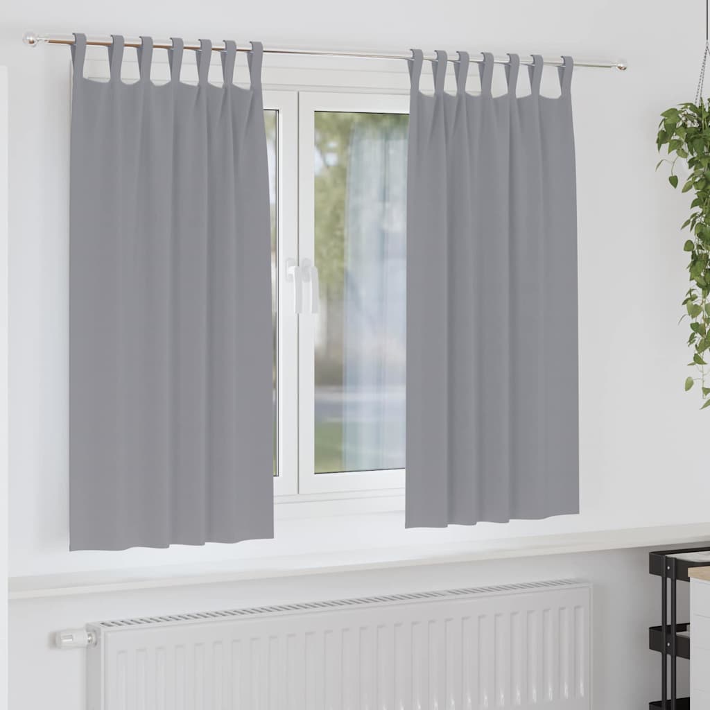 Vidaxl zwart-out gordijnen met ringen 2 st lichtgrijs 175 x 140 cm