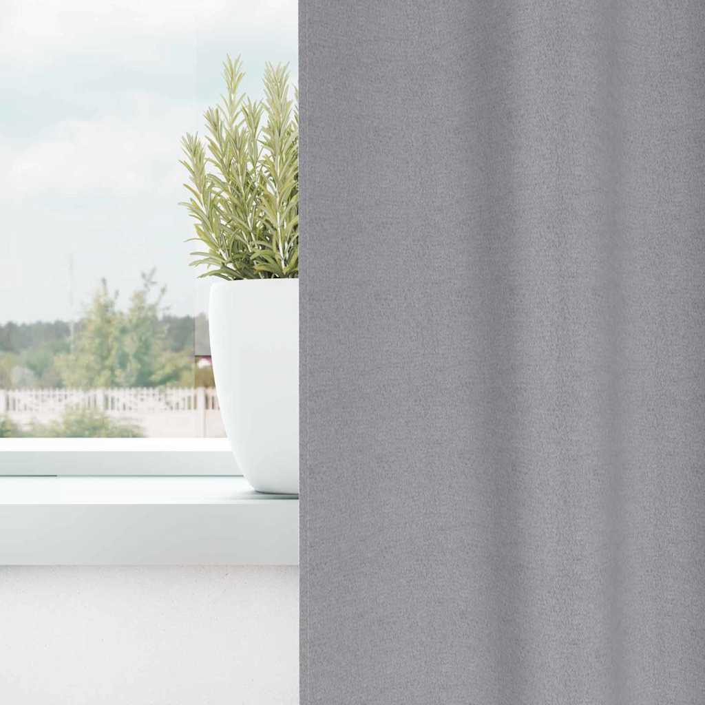 Vidaxl zwart-out gordijnen met ringen 2 pcs lichtgrijs 225 x 140 cm