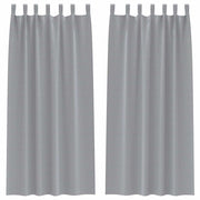 Vidaxl zwart-out gordijnen met ringen 2 st lichtgrijs 245 x 140 cm - afbeelding 2
