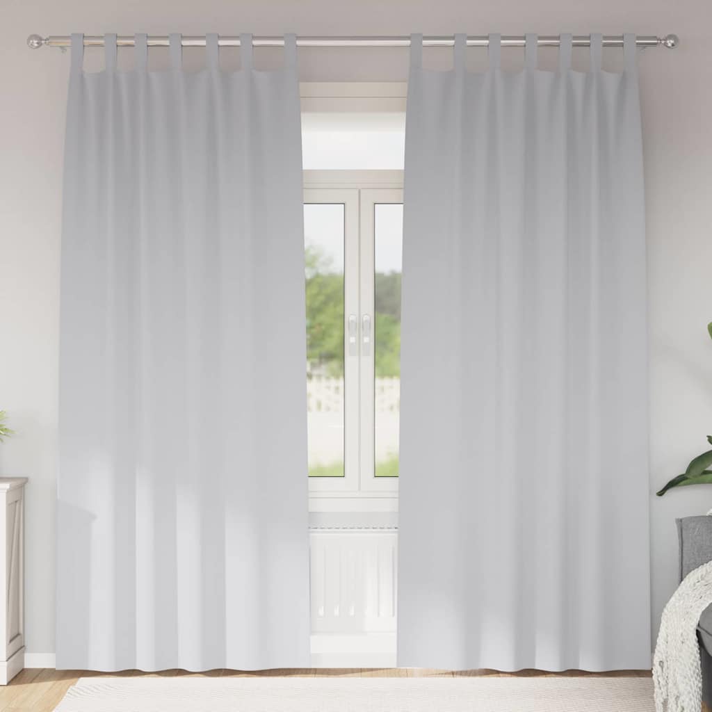 Vidaxl zwart-out gordijnen met ringen 2 st bleekgrijs 245 x 140 cm