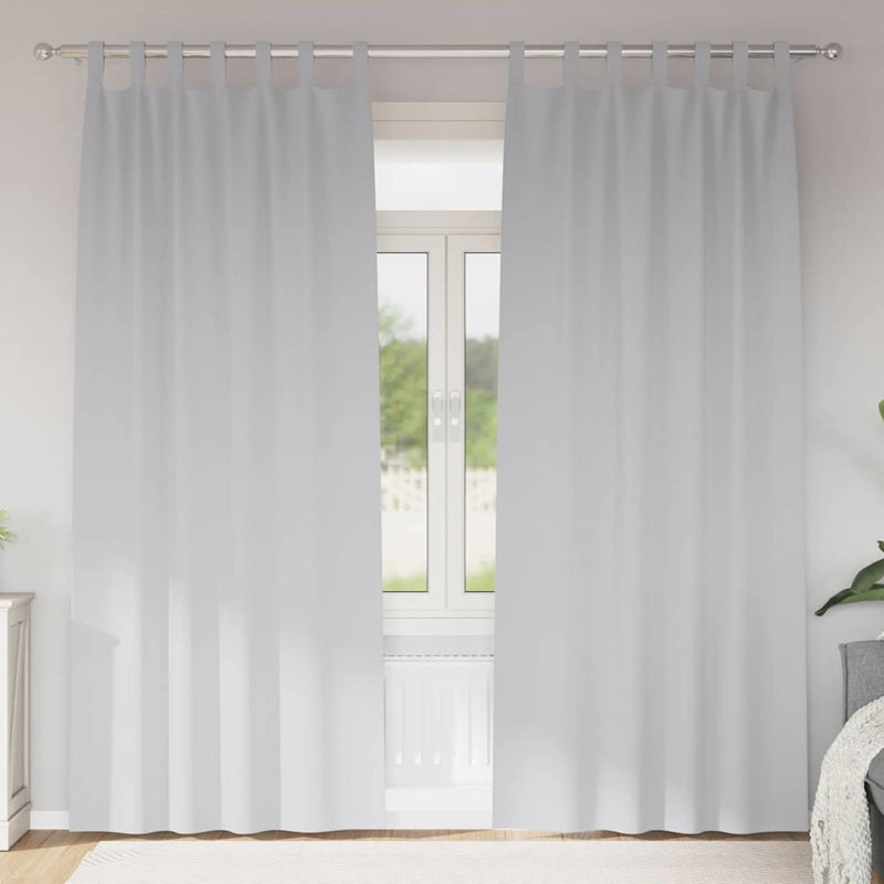 Vidaxl zwart-out gordijnen met ringen 2 pcs bleekgrijs 260 x 140 cm