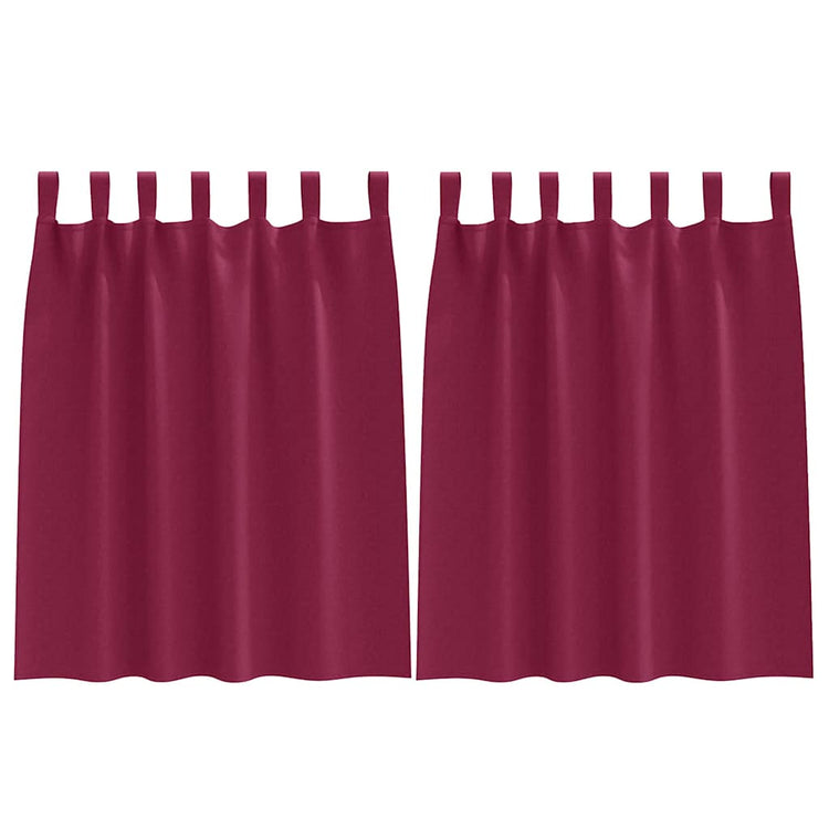 Vidaxl zwart-out gordijnen met ringen 2 pcs wijnrood 140 x 140 cm